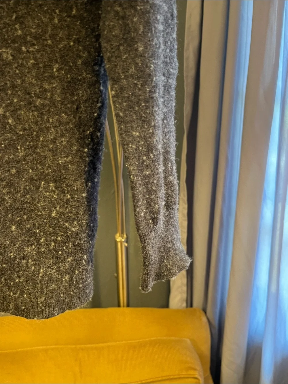 J. Crew Charcoal Speckled V-Neck Button Cardigan